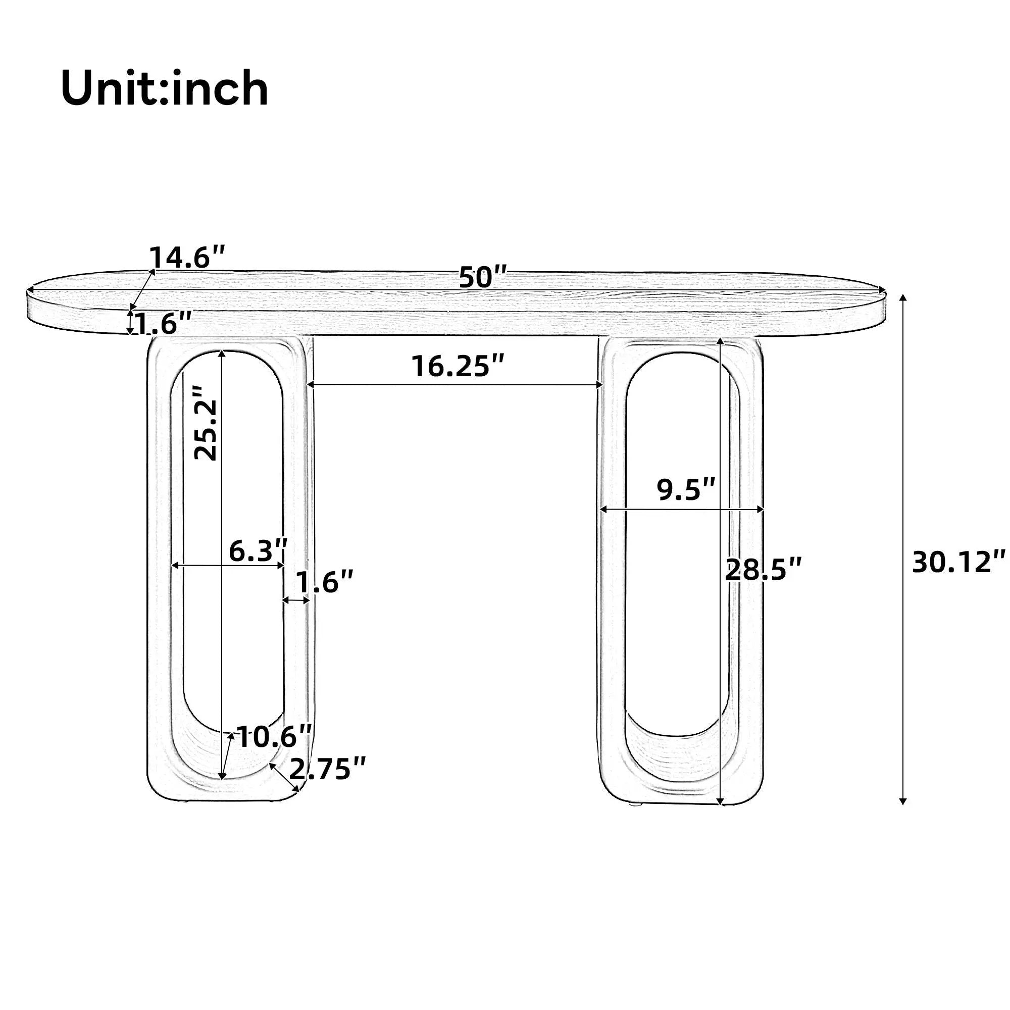 Art Sculptural Console Table With Oval Cutout Legs - Black by HouseOfZazla