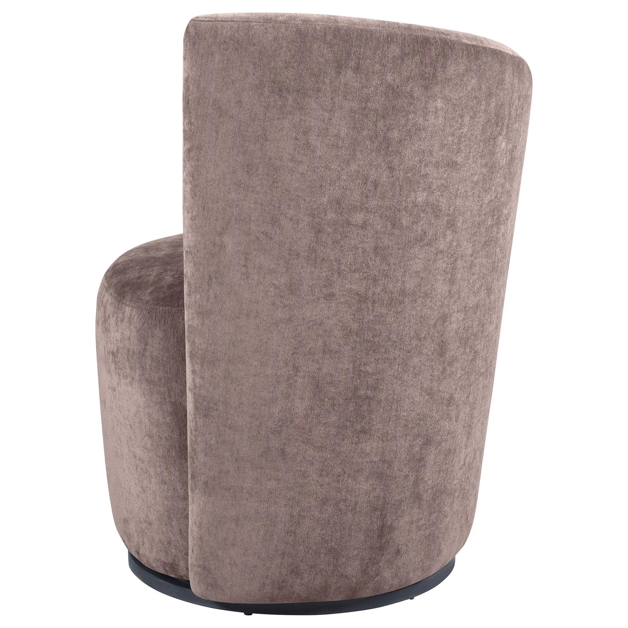 Nueva Upholstered Swivel Chair Curved Backrest Blush by Unique Piece Furniture