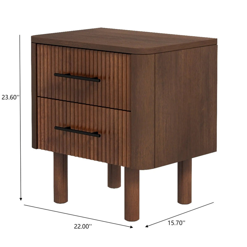 Logan - Nightsd Bed Side Tables With 2 Drawers - Brown by Unique Piece Furniture