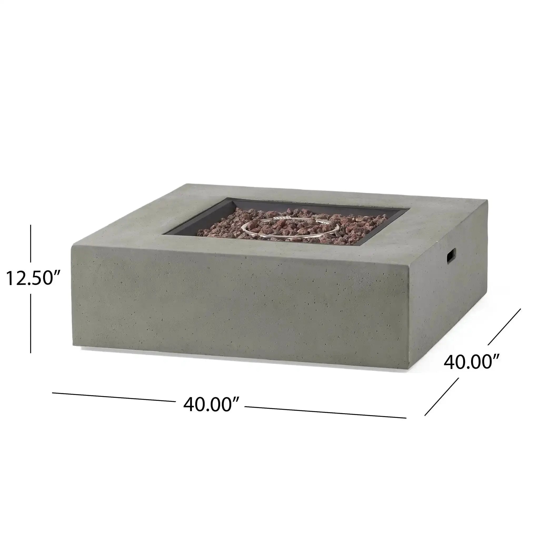 Modern 50,000 Btu Square Fire Table With Propane Tank by HouseOfZazla