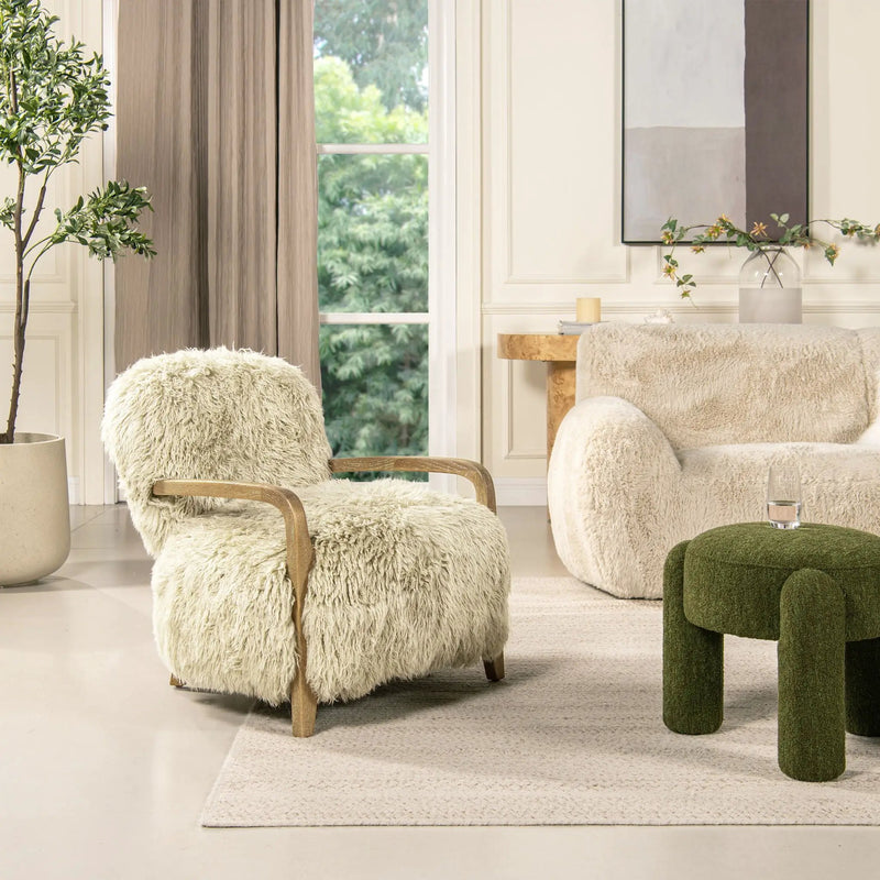 Enchante - New Zealand Sheepskin Accent Arm Chair - Taupe / Natural by Unique Piece Furniture