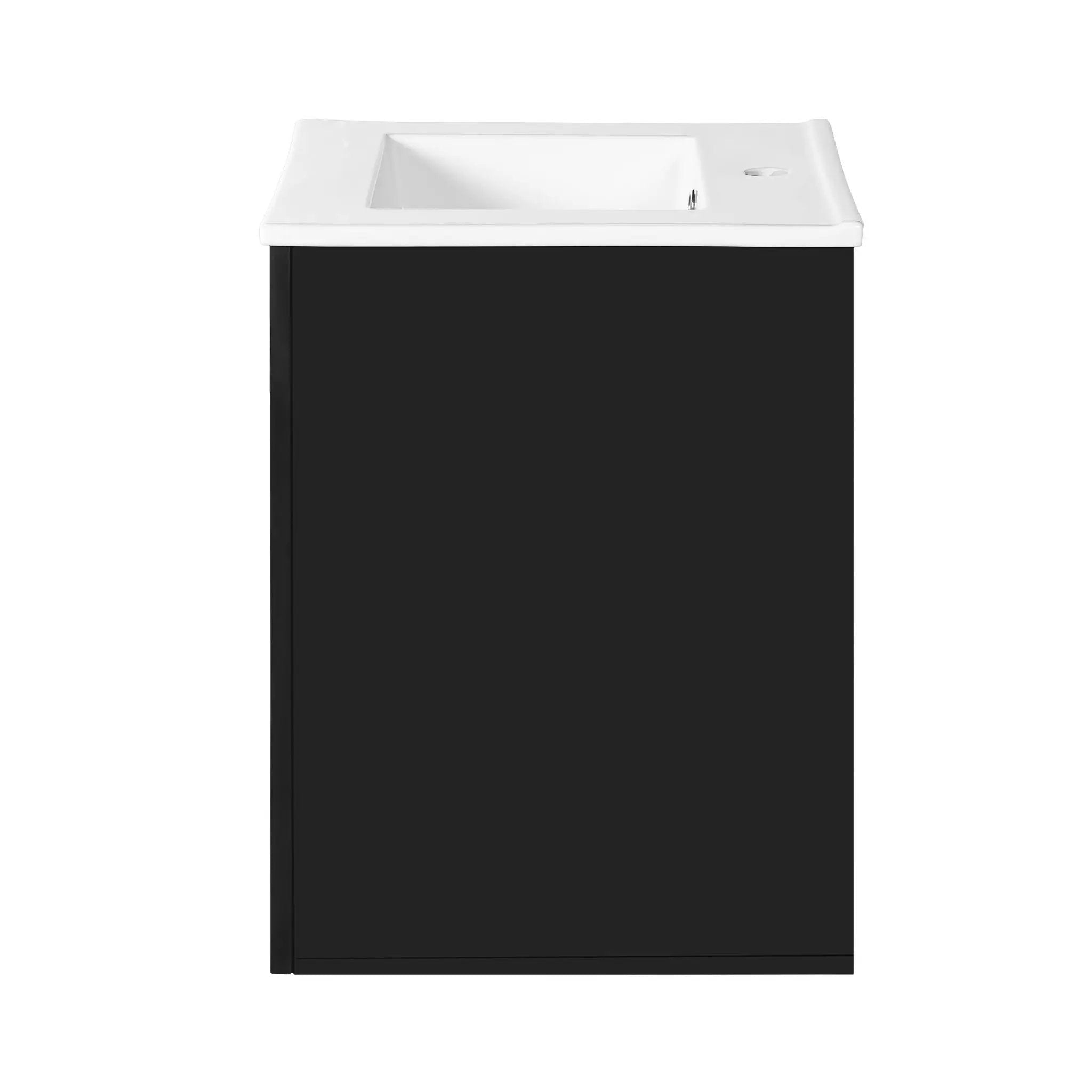 Modern Wall Mounted Bathroom Cabinet With Side Shelf And Ceramic Sink by HouseOfZazla