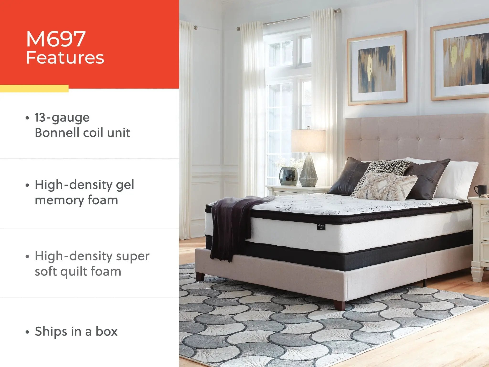 Chime 12 Inch Hybrid - Ultra Plush Hybrid Mattress by Unique Piece Furniture