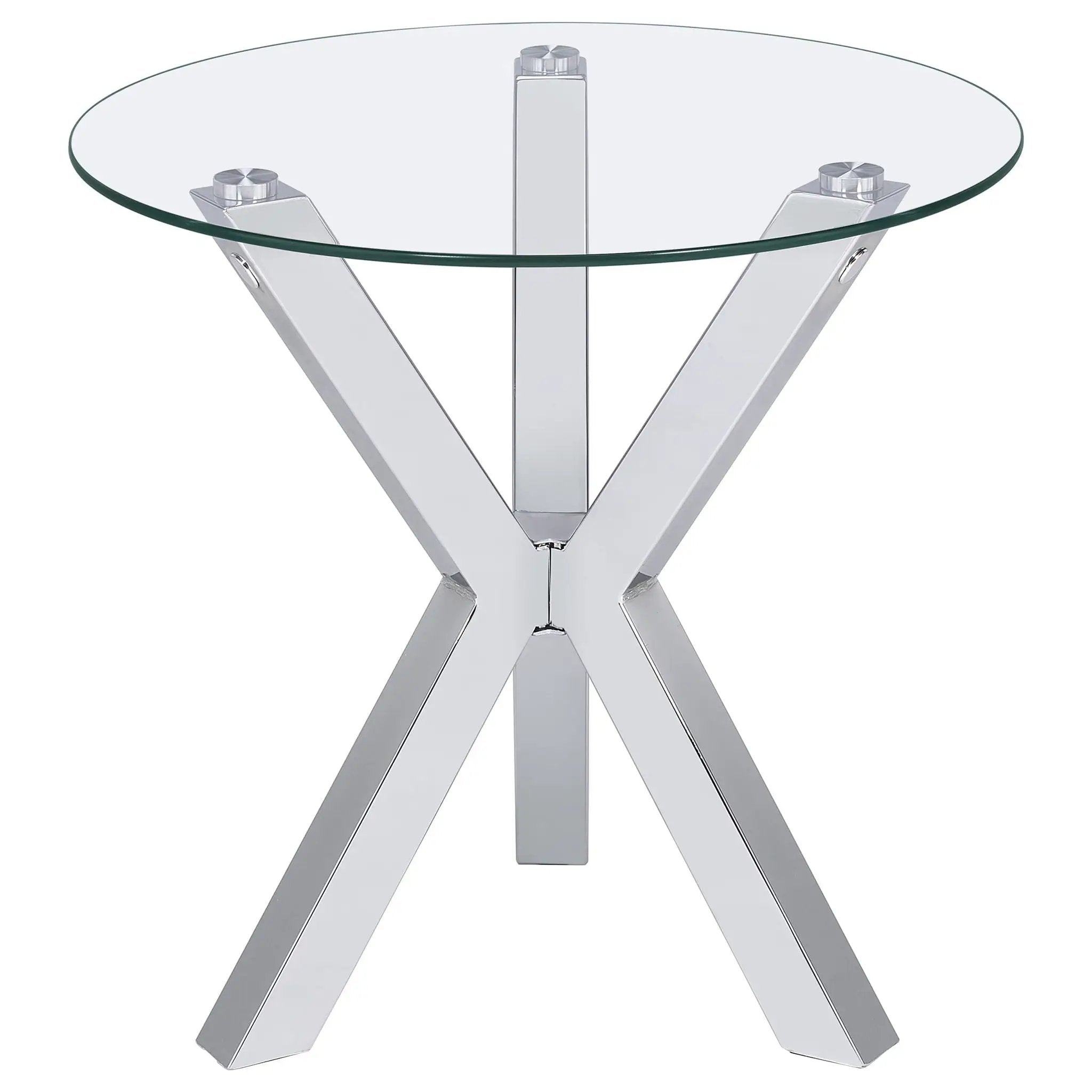 Kenzie 2-piece Round Coffee and End Table Set Chrome by Unique Piece Furniture