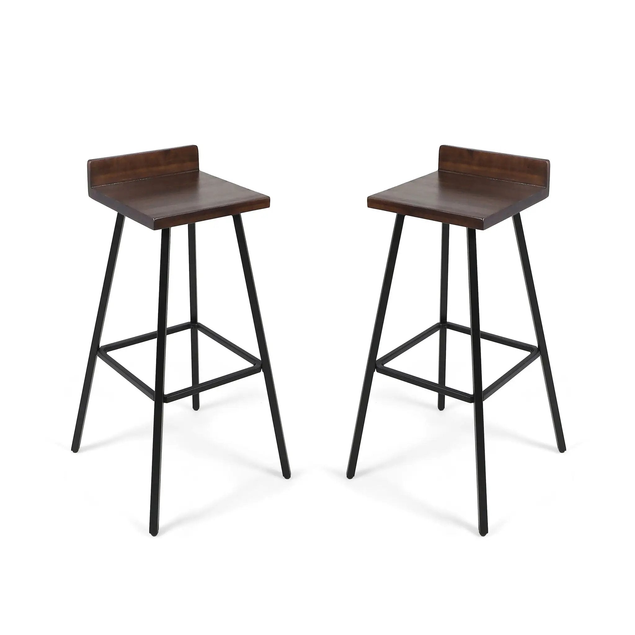 Outdoor Bar Stool With Low Backrests And Wood Seats (Set of 2) by HouseOfZazla
