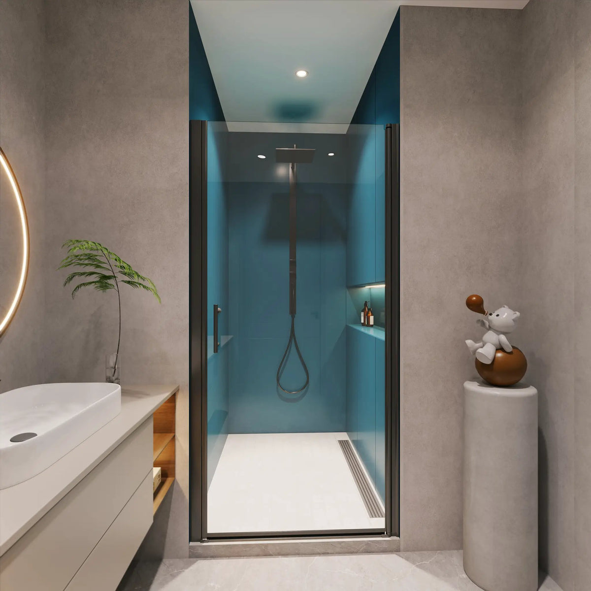 Universal Pivot Shower Door by HouseOfZazla