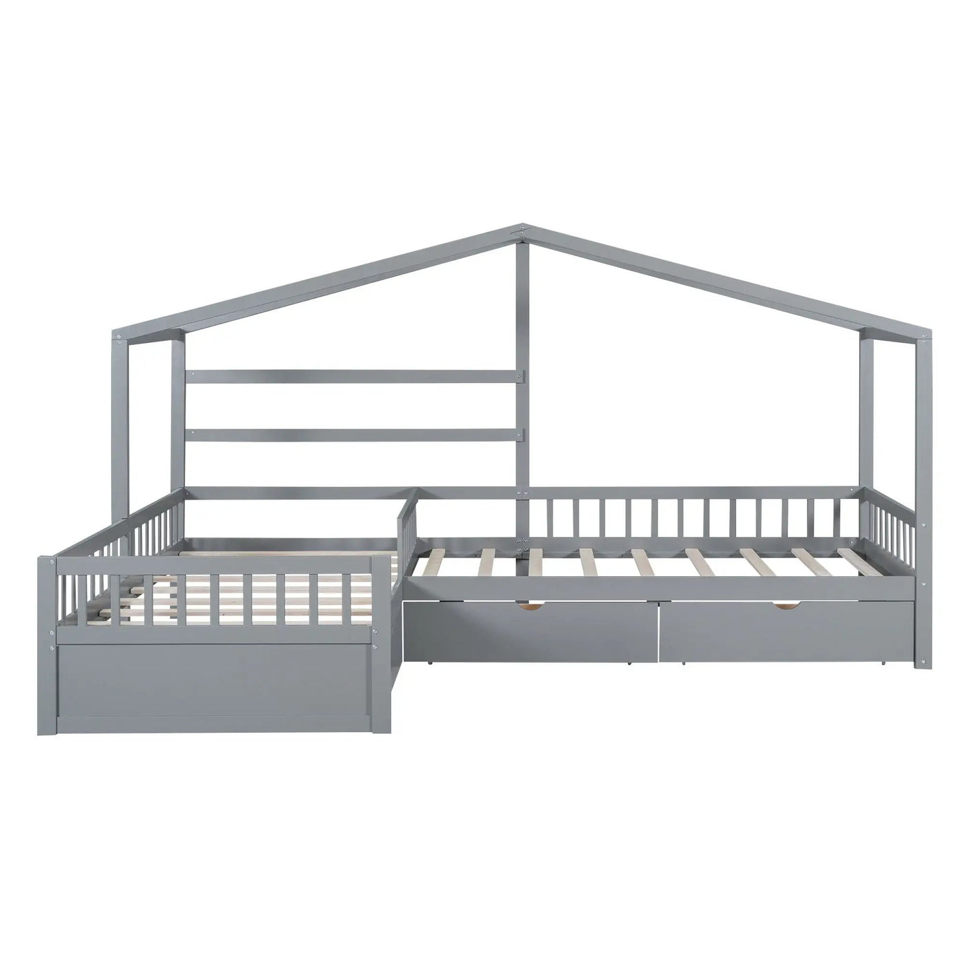 L Shape Platform Bed With 3 Storage Drawers by HouseOfZazla