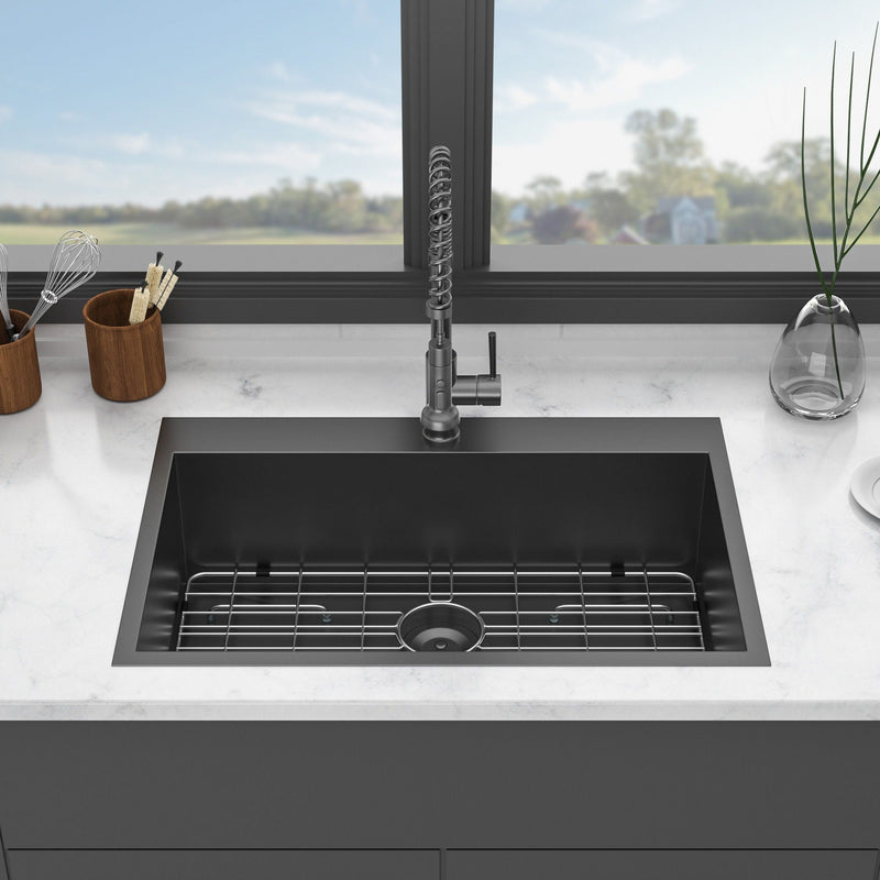 Drop In Kitchen Sink, 16 Gauge Stainless Steel, Topmount by HouseOfZazla