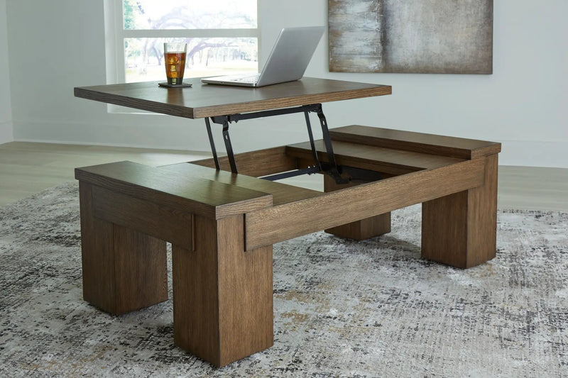 Rosswain - Lift Top Cocktail Table - Warm Brown by Unique Piece Furniture