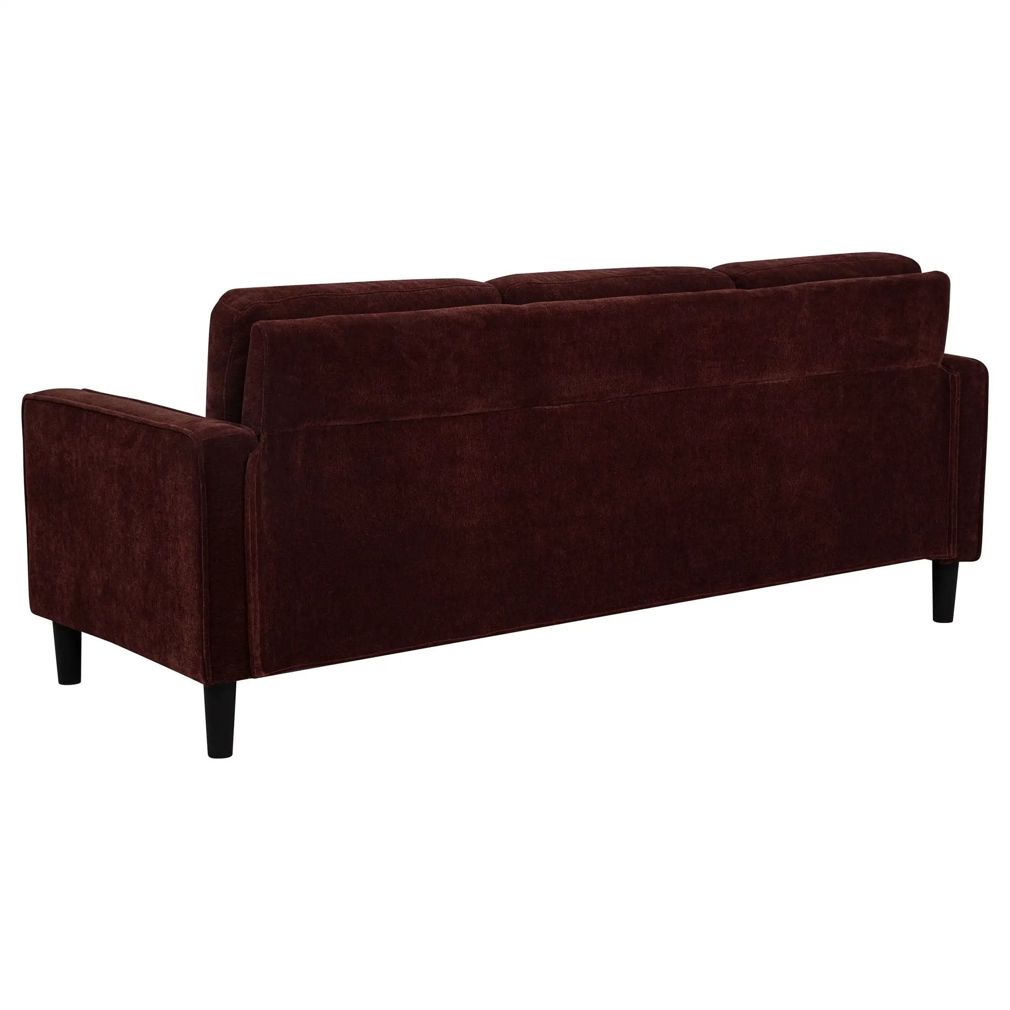 Ruth 3-piece Fabric Upholstered Track Arm Sofa Rust Red by Unique Piece Furniture