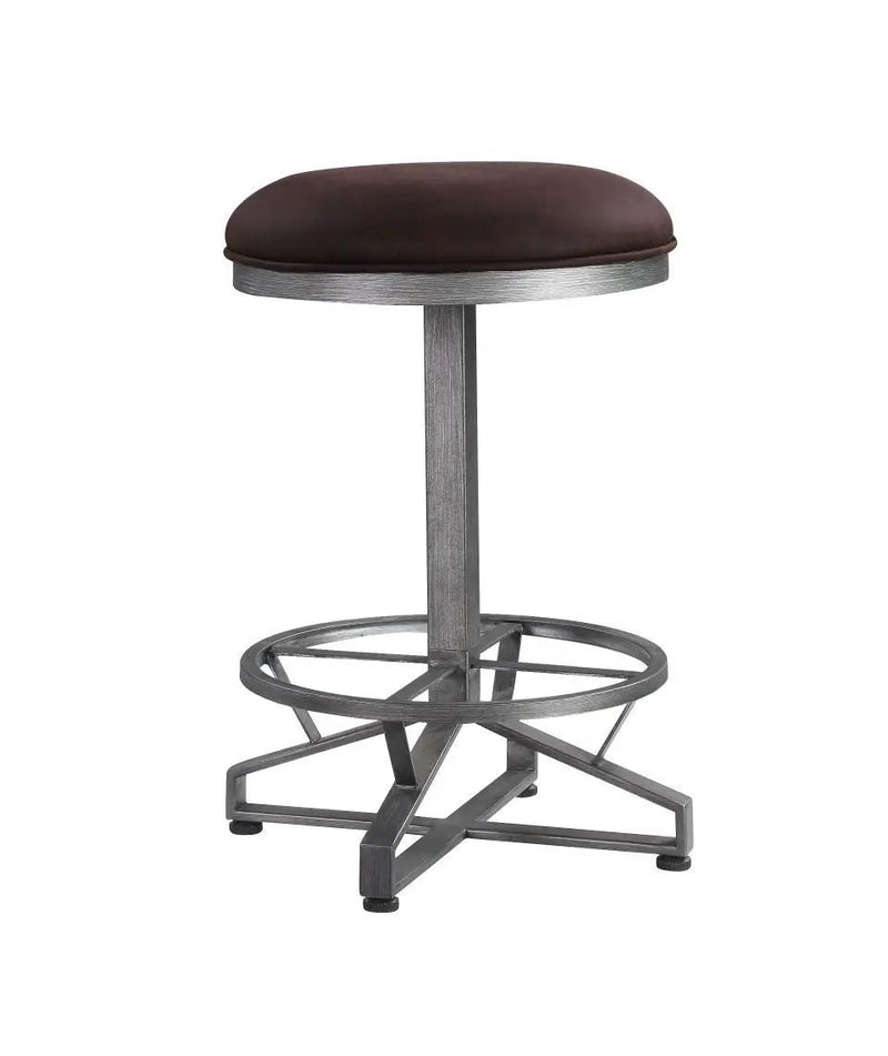 Evangeline - Counter Height Stool (Set of 2) - Rustic Brown Fabric & Black by Unique Piece Furniture