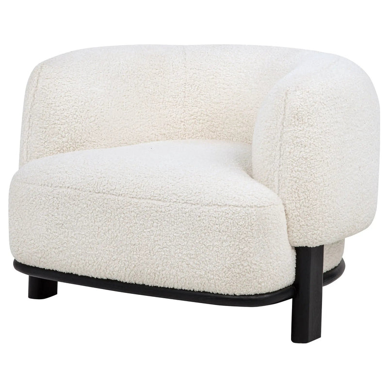 Lawler Upholstered Barrel Back Accent Chair Ivory and Black by Unique Piece Furniture