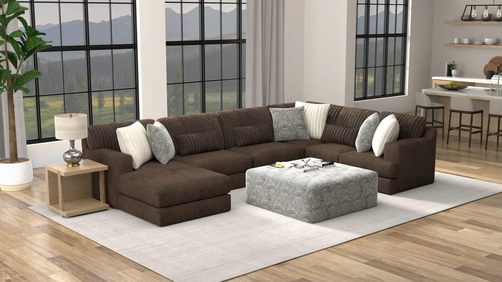 Logan - Cocktail Ottoman - Chocolate Brown by Unique Piece Furniture