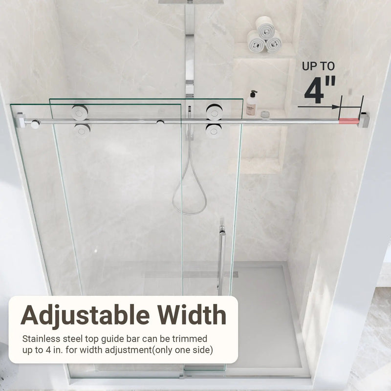 56-60"W x 72"H Frameless Single Sliding Shower Door by HouseOfZazla