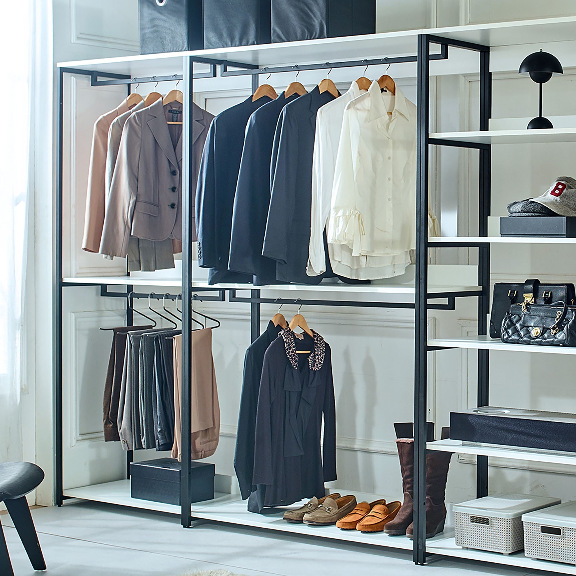 Fiona - Freestanding Walk-In Closet System - White by HouseOfZazla