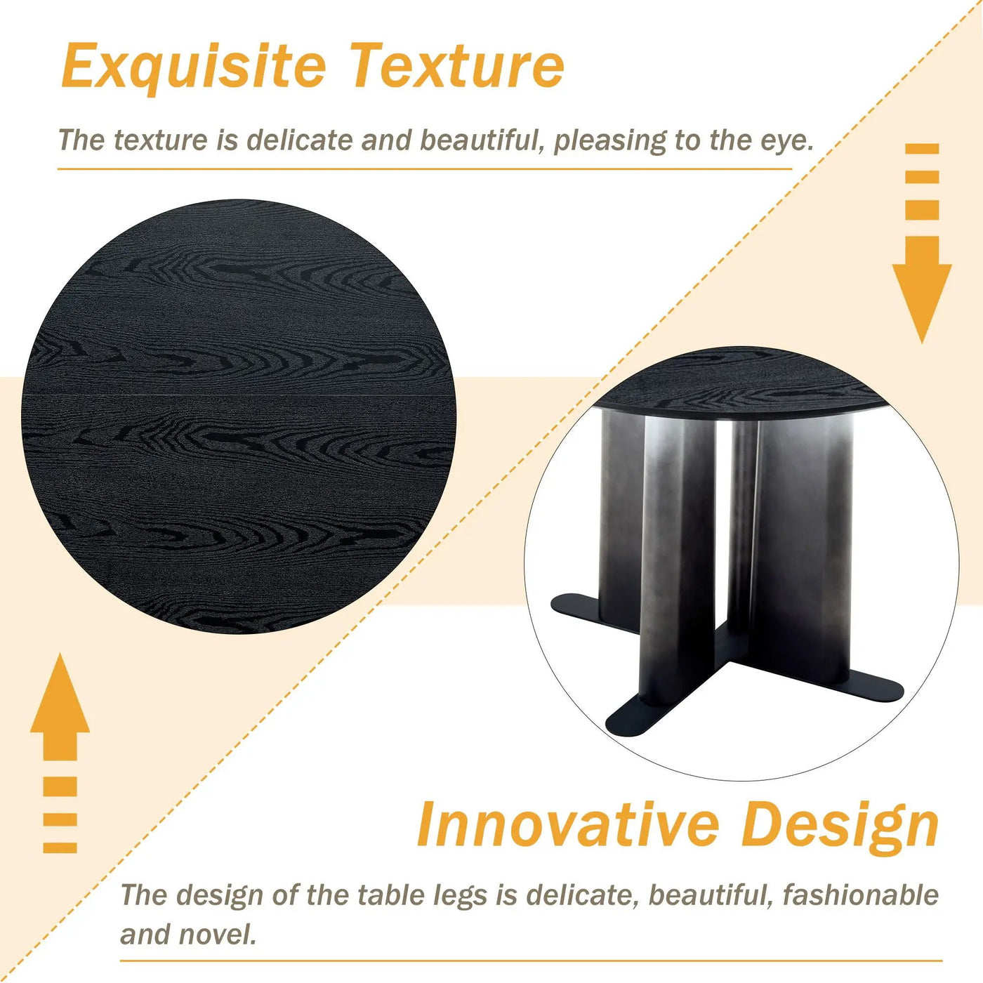 Round Dining Table With Cross Base, Modern Home Furniture by Unique Piece Furniture