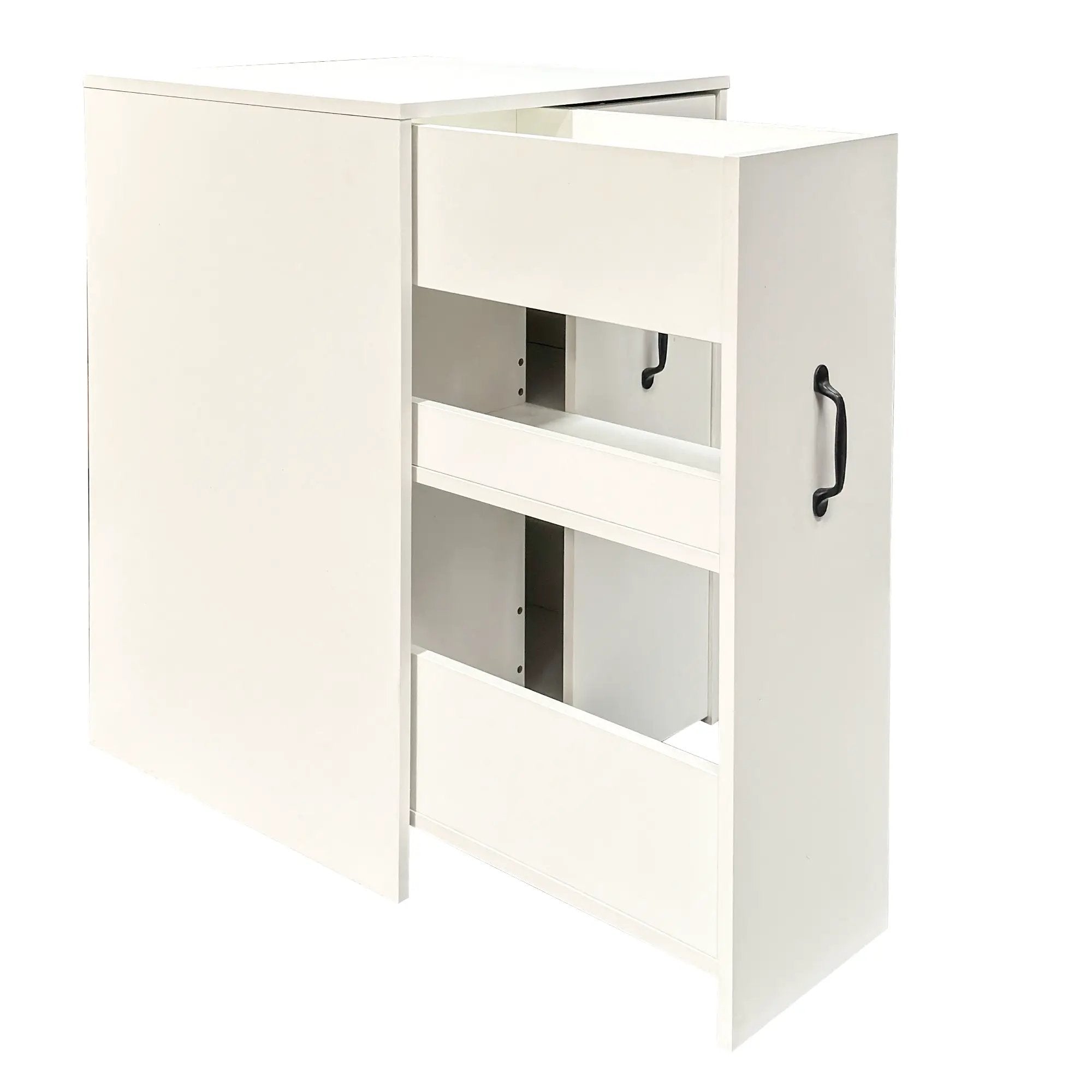 3 Tier Wooden Floor Standing Bookcase with Slide Out Drawer Storage by HouseOfZazla