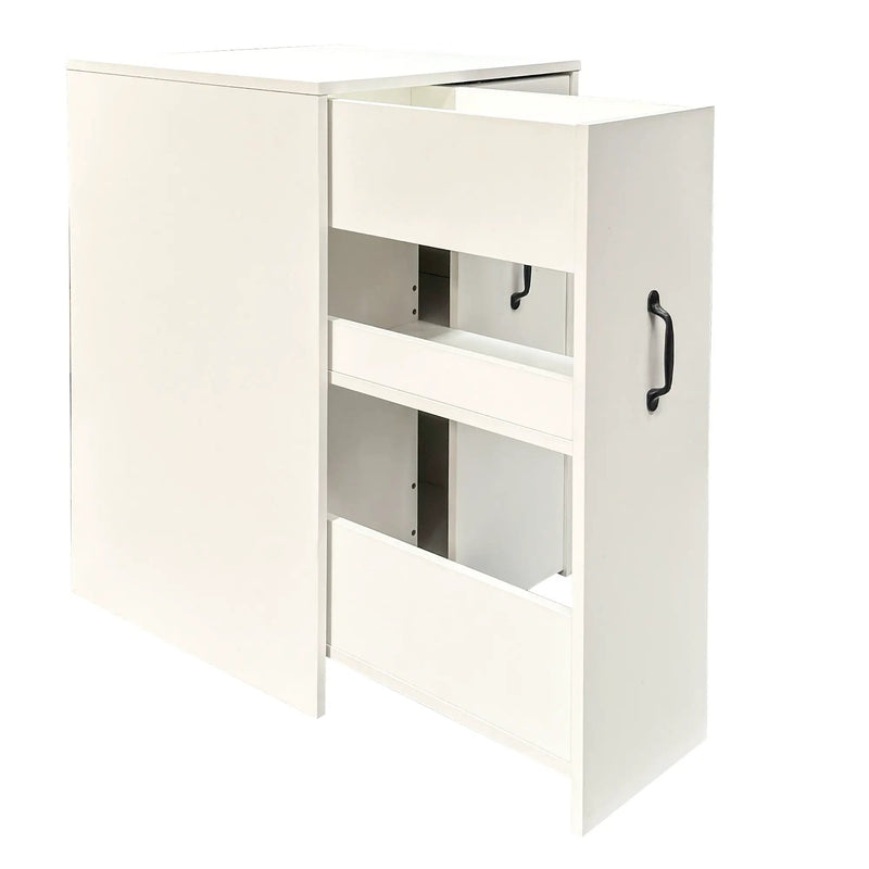 3 Tier Wooden Floor Standing Bookcase with Slide Out Drawer Storage by HouseOfZazla