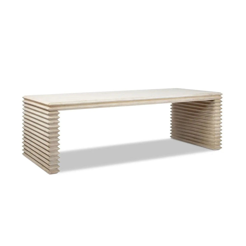Veda - Geometric Waterfall Dining Table - White by HouseOfZazla