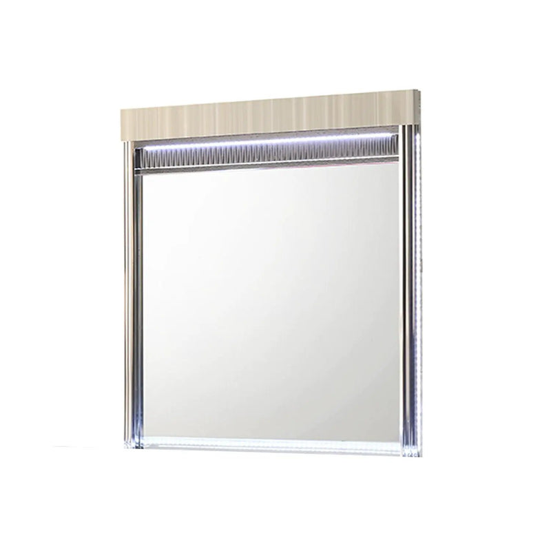 Leonor - Mirror With LED Light Frame - Gray by HouseOfZazla