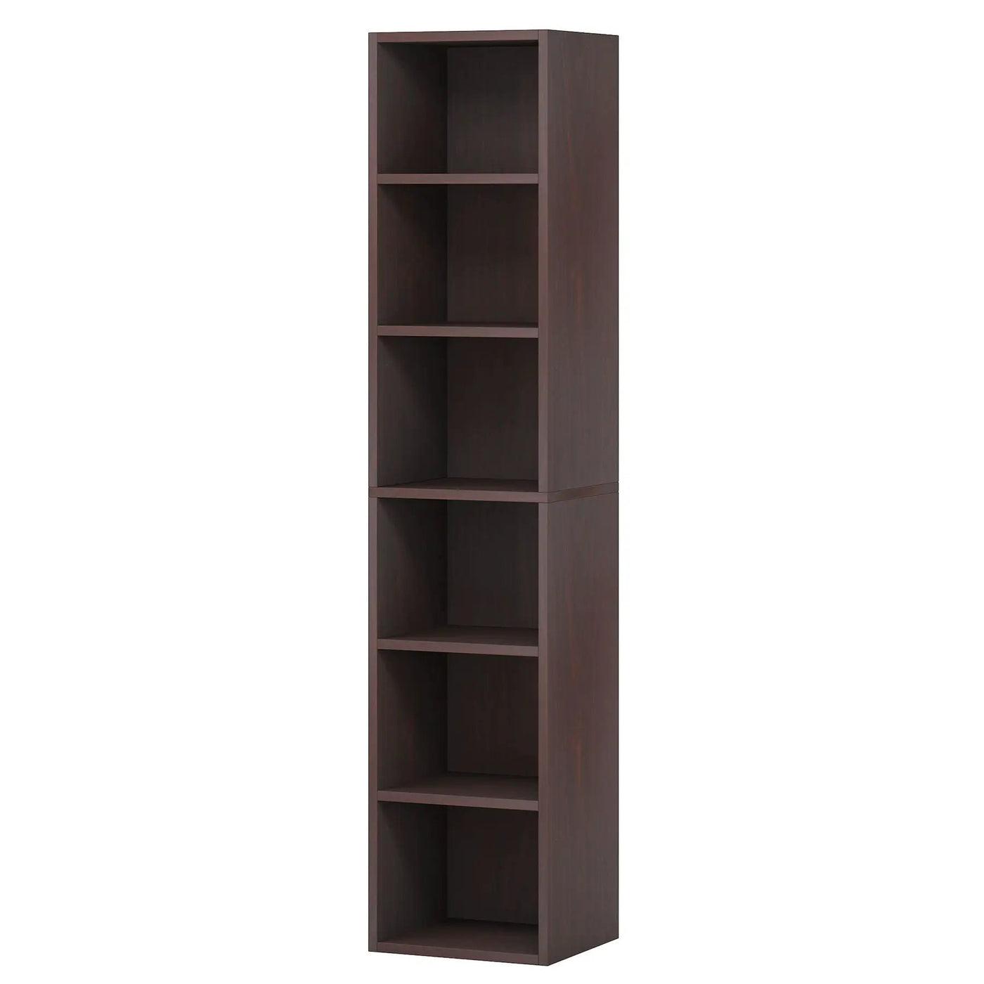 6 Tier Narrow Corner Cube Bookcase Storage, Freestanding Shelf With Open Cubes For Living Room by HouseOfZazla