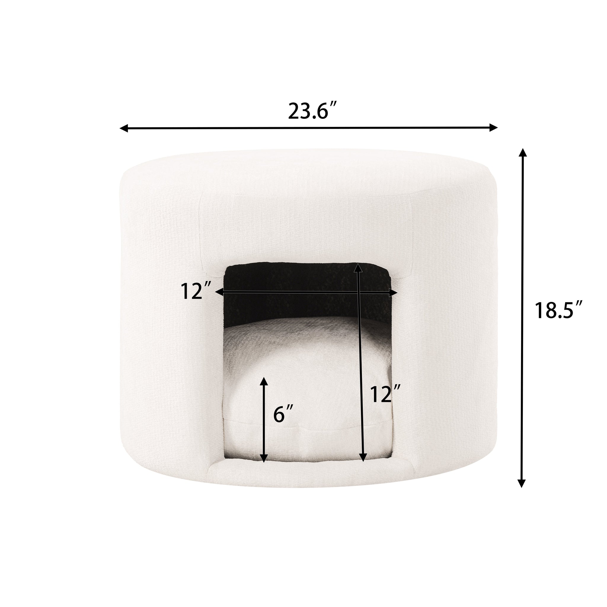 Beige Pet-Friendly Ottoman with Removable Pet Cushion and Hidden Nook by HouseOfZazla