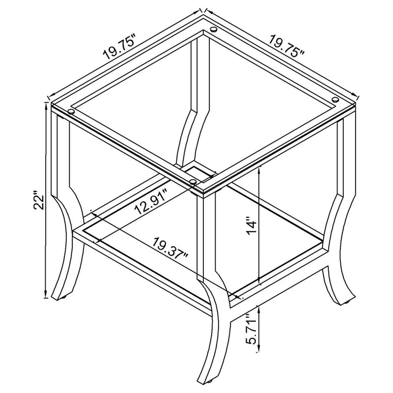 Saide 3-piece Glass Top Coffee and End Table Set Chrome by Unique Piece Furniture