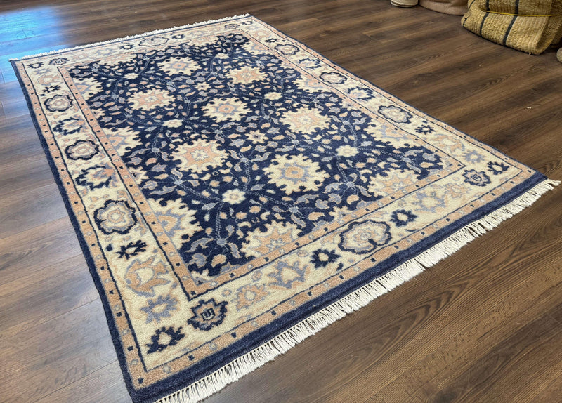 Blue and Beige Indian Rug, Indo Persian Carpet by Jewel Rugs