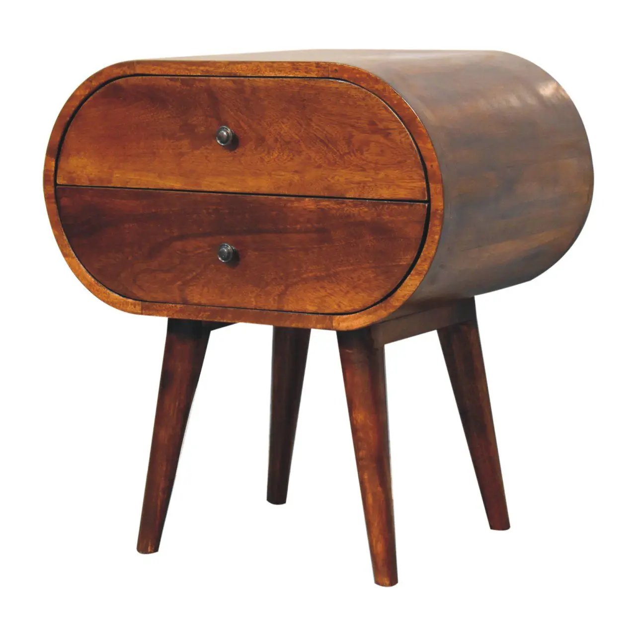 Large Chestnut Circular Bedside by Unique Piece Furniture