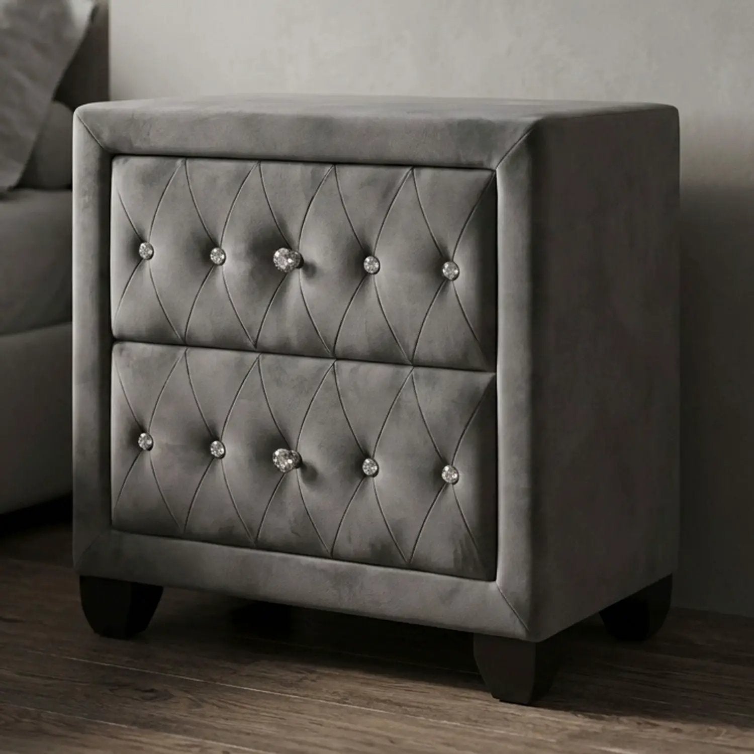 Sophia - 2 Drawer Upholstered Nightstand by HouseOfZazla