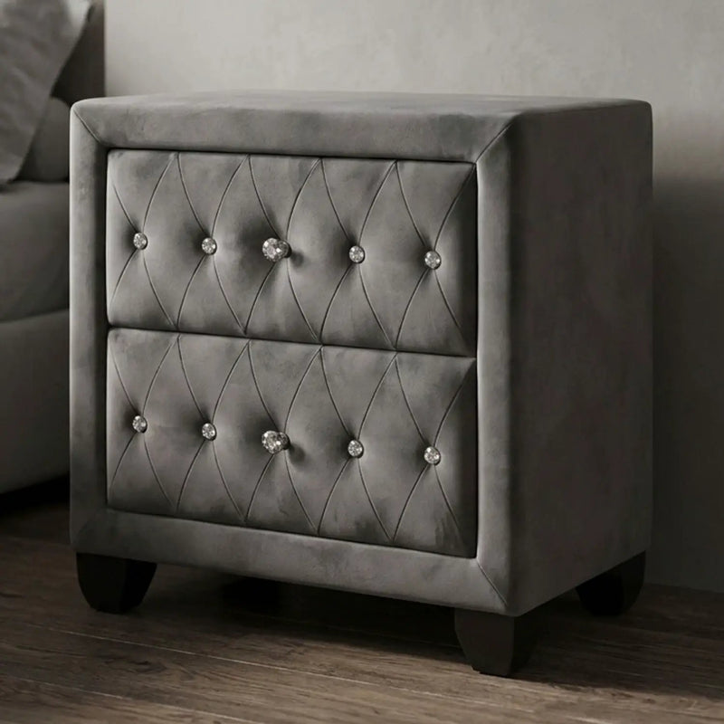 Sophia - 2 Drawer Nightstand - Gray by HouseOfZazla
