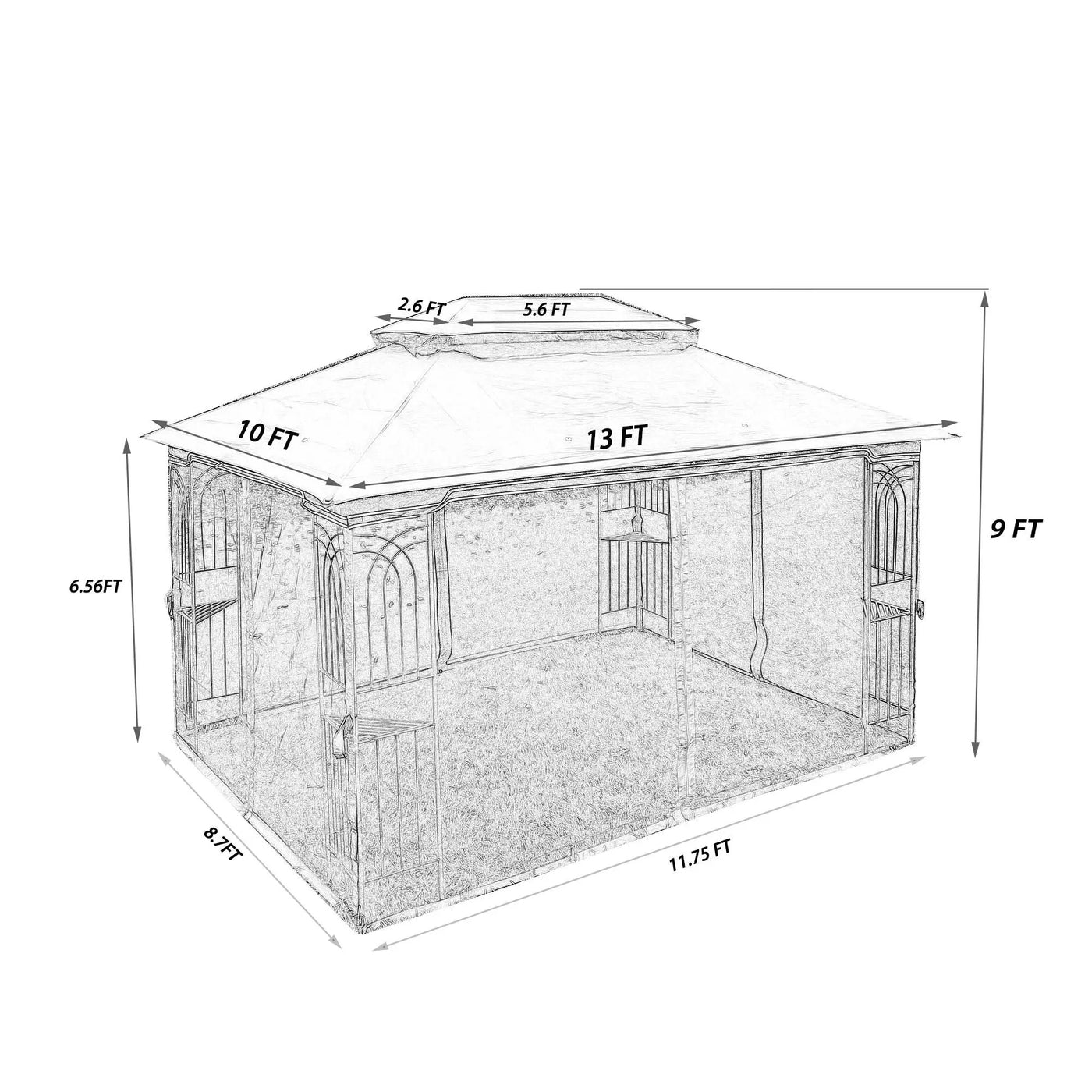 Patio Gazebo Tent With Ventilated Double Roof And Mosquito Net by HouseOfZazla