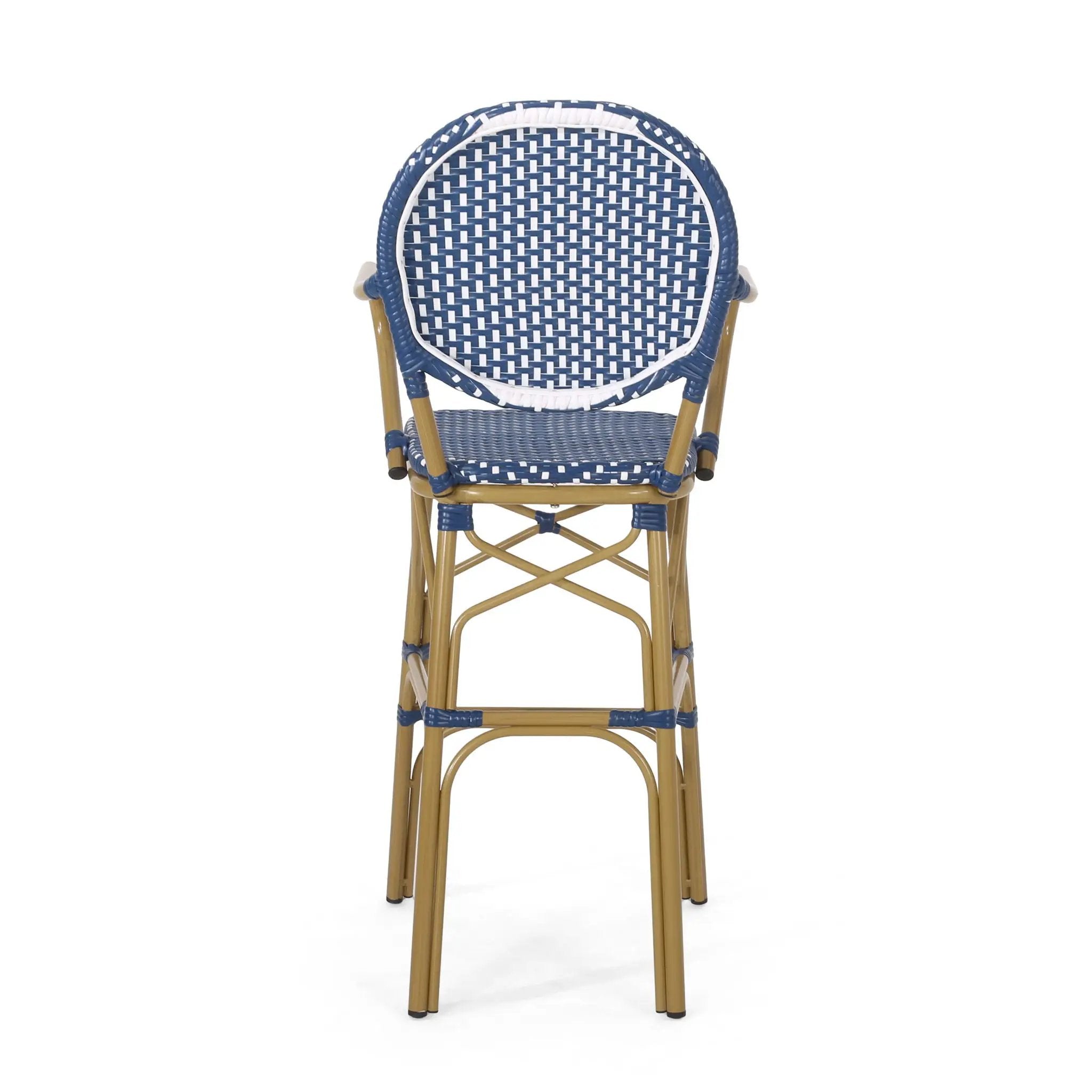 Outdoor Wicker And Aluminum French Barstools (Set of 2) by HouseOfZazla