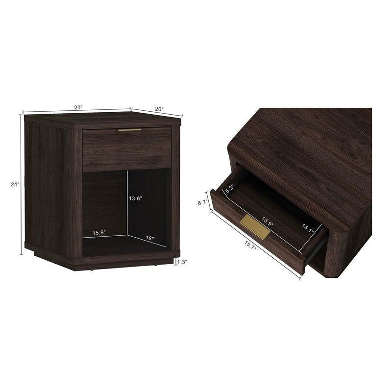 Evelyn - Nightstand With 1 Drawer And Open Shelf by HouseOfZazla