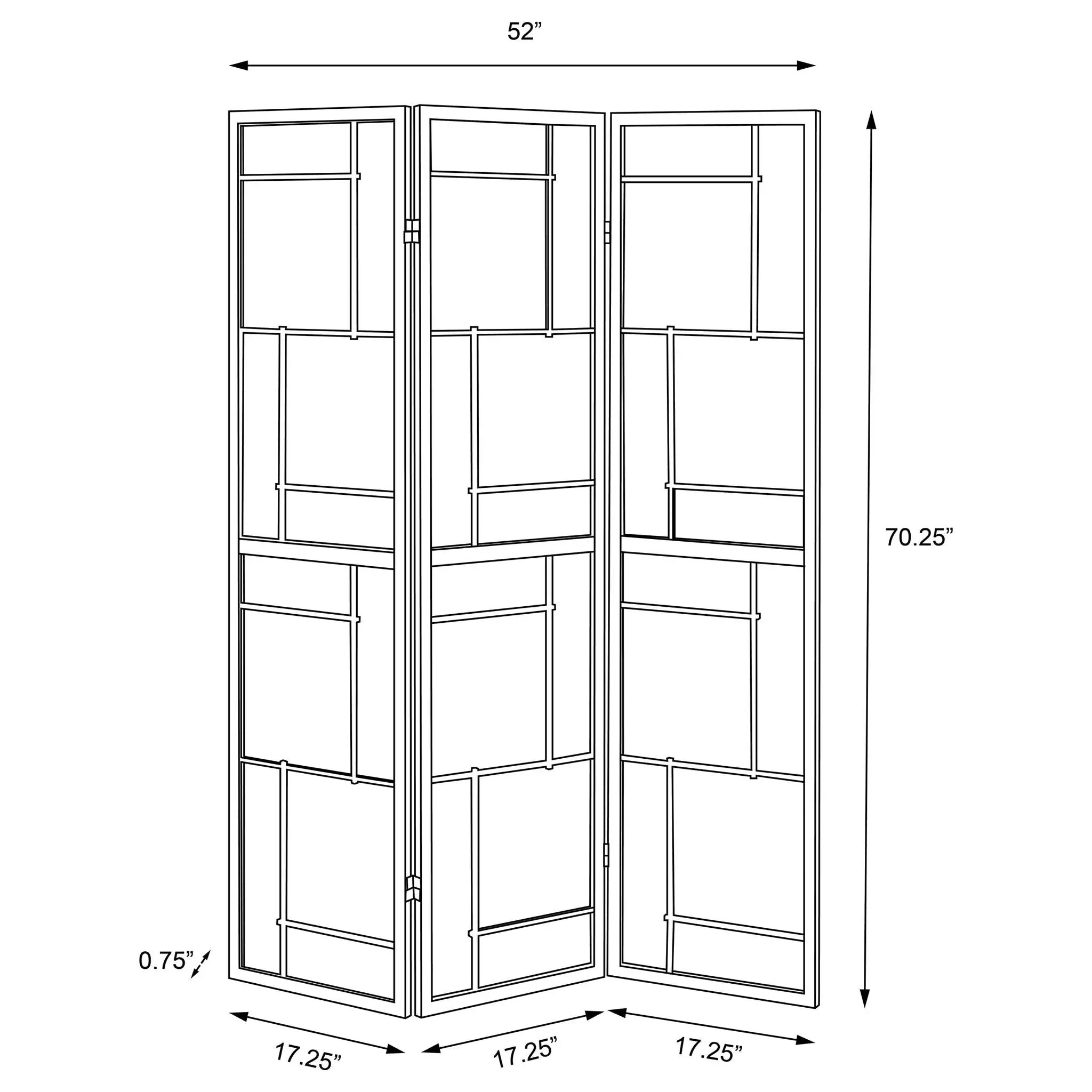 Reese - 3 Panel Room Divider Folding Shoji Screen With Accents - Beige / White by HouseOfZazla