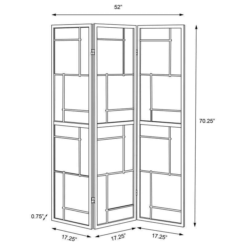 Reese - 3 Panel Room Divider Folding Shoji Screen With Accents - Beige / White by HouseOfZazla