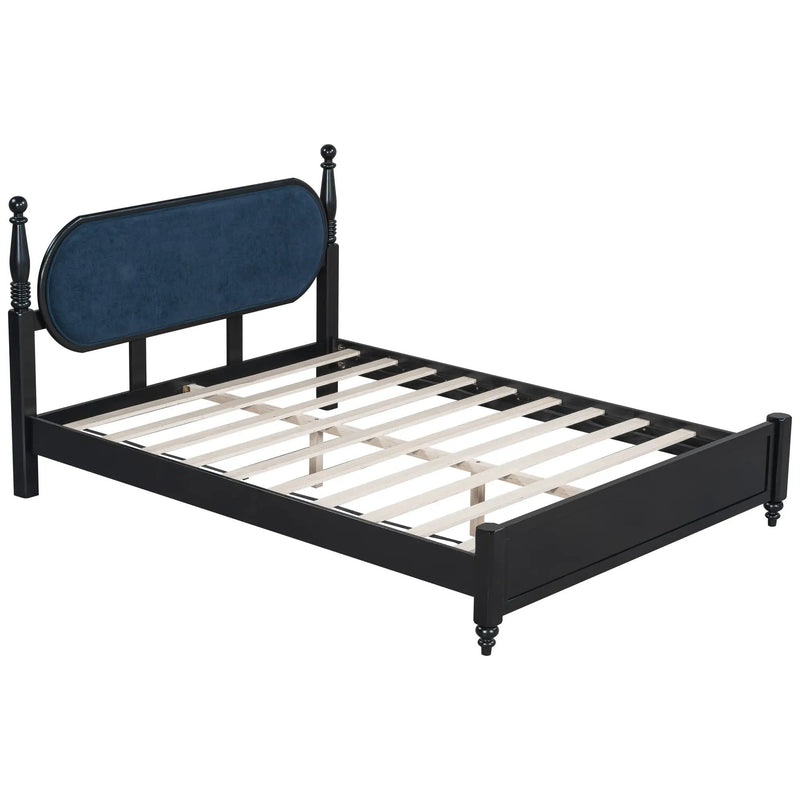 Queen Bed Frame, Solid Wood Platform with Slats by HouseOfZazla