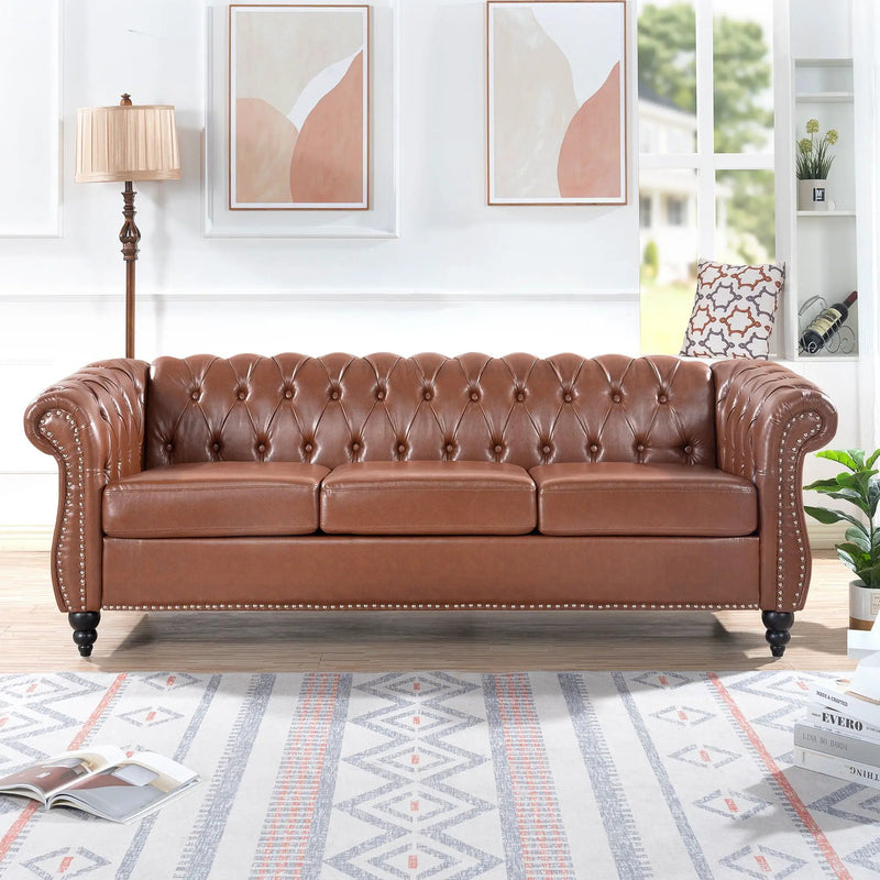 Rolled Arm Chesterfield 3 Seater Sofa by Unique Piece Furniture