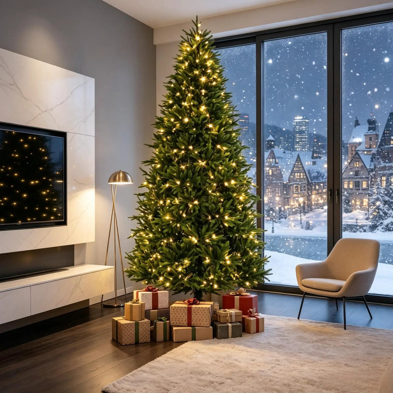 7.5-Foot Hinged Nordmann Fir Prelit Christmas Tree