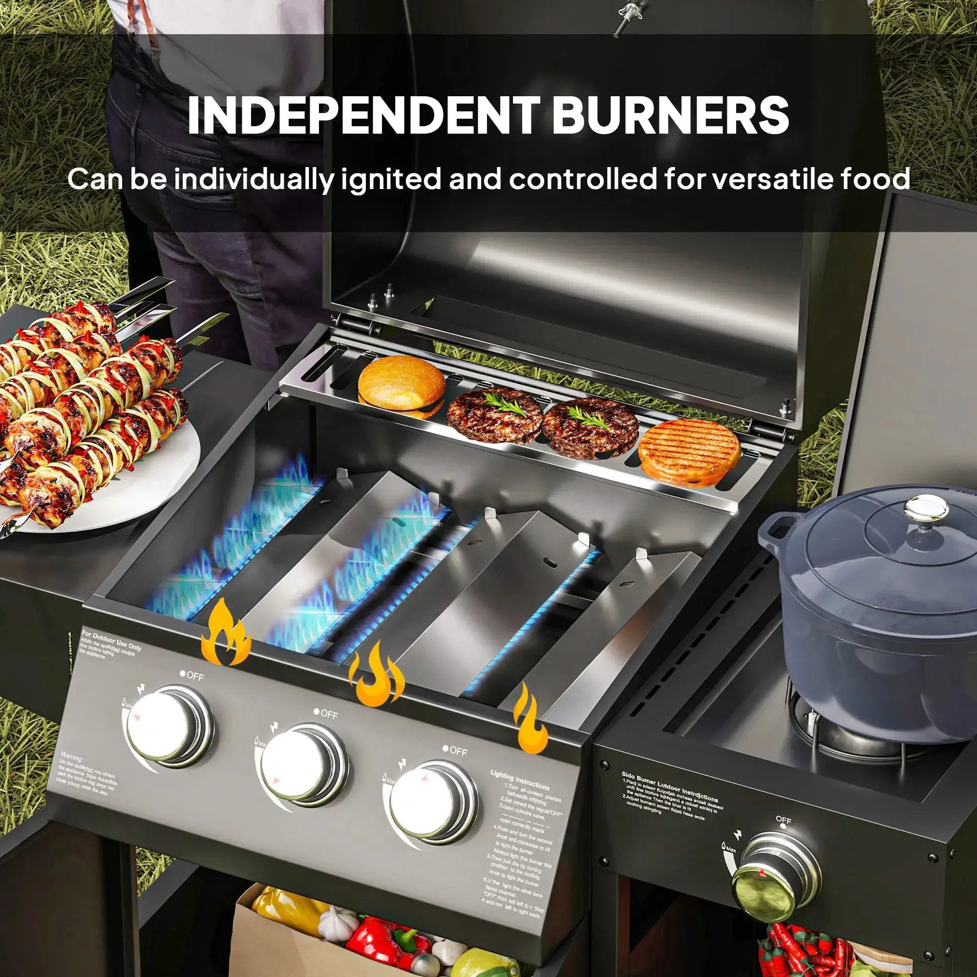 Barbecue Grill Gas Grill with Side Burner by HouseOfZazla