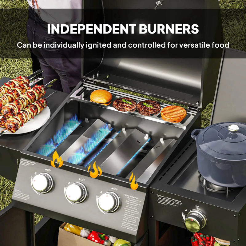 Barbecue Grill Gas Grill with Side Burner by HouseOfZazla