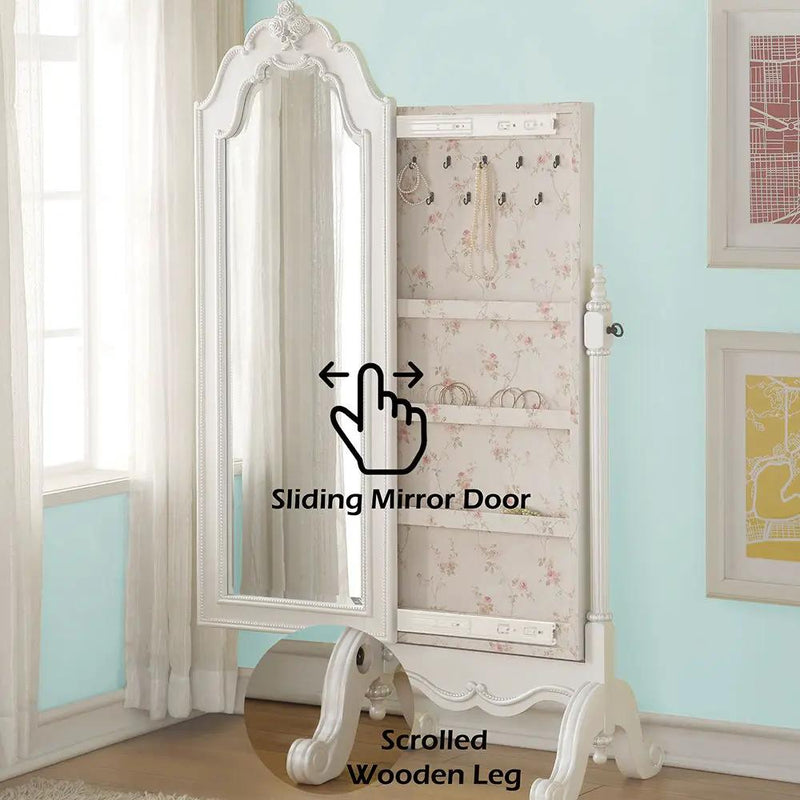 Edalene - Jewelry Armoire - Pearl White by Unique Piece Furniture