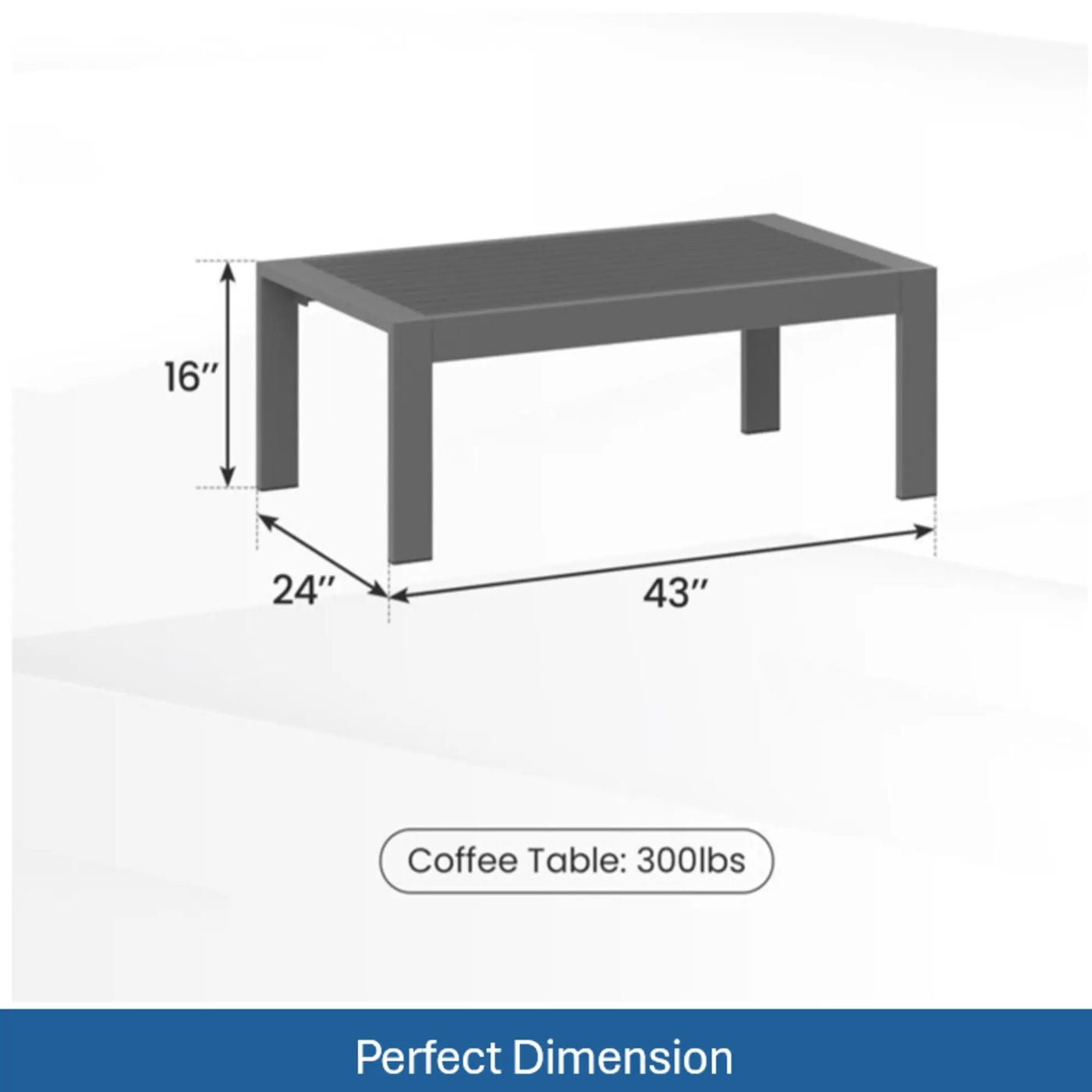 All-Weather Outdoor Coffee Table With Wood-Look Top by HouseOfZazla