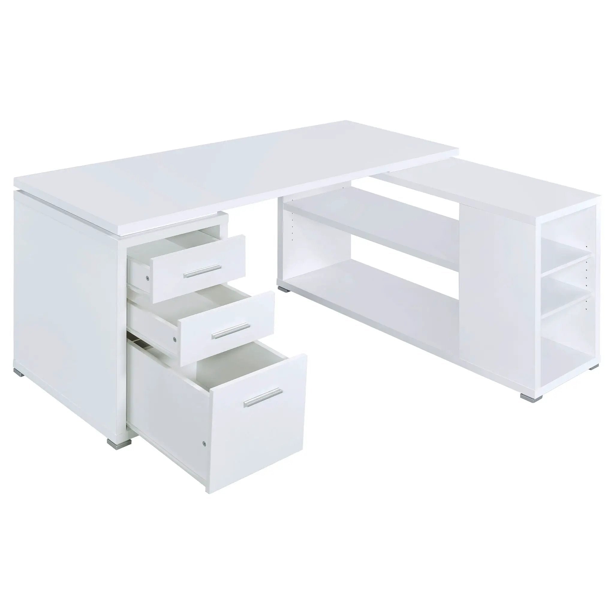 Yvette 60-inch 3-drawer L-Shape Computer Desk White by Unique Piece Furniture