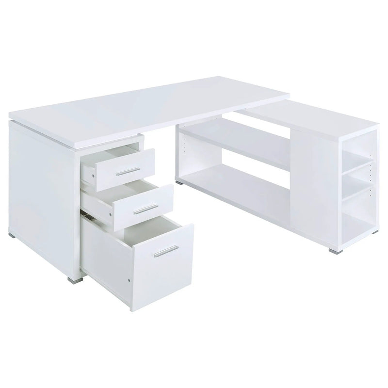 Yvette 60-inch 3-drawer L-Shape Computer Desk White by Unique Piece Furniture