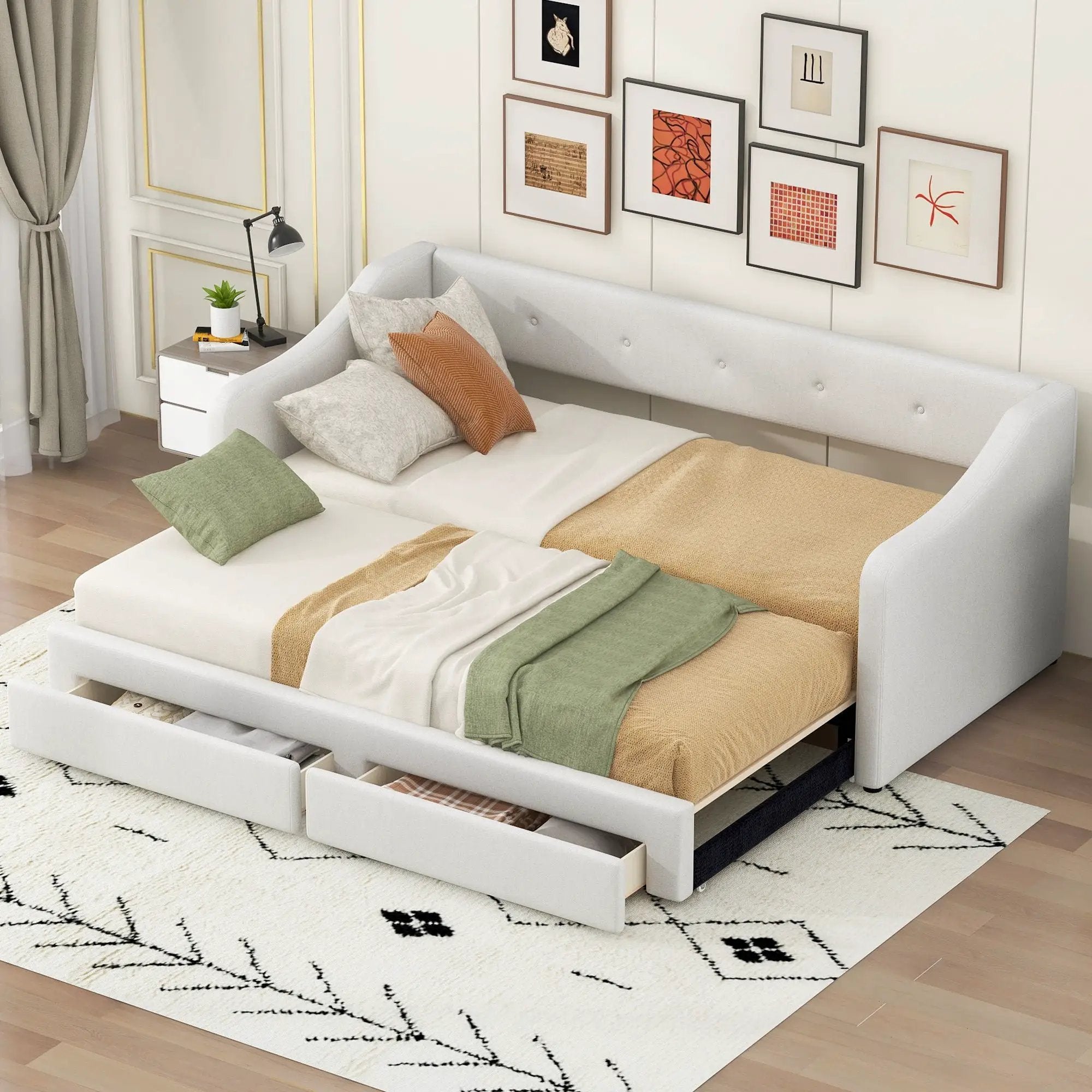 Upholstered Daybed With 2 Drawers by Unique Piece Furniture