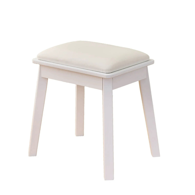 Modern Makeup Vanity Desk With LED Lights & Mirror 4 Drawer Dressing Table Set Space Saving For Bedroom - White by Unique Piece Furniture