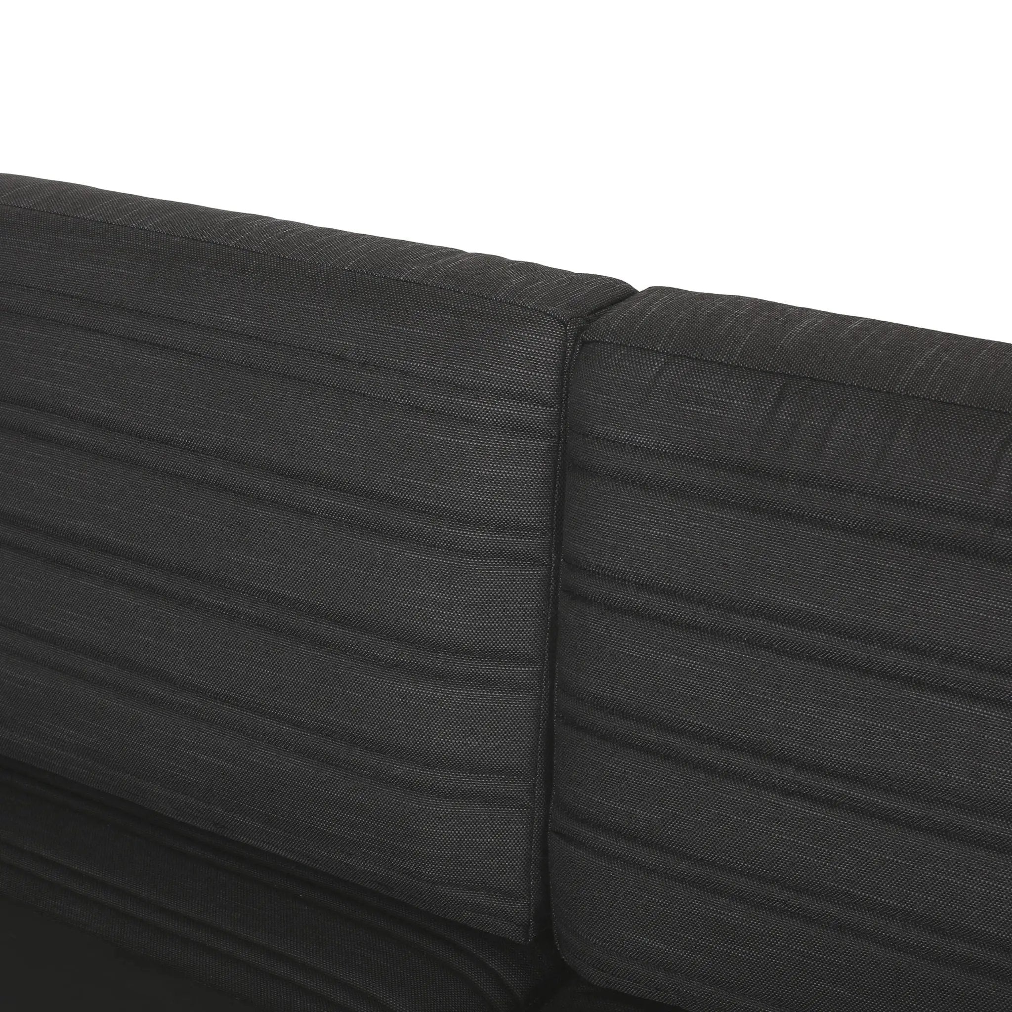 Giovanna 3-Seater Sofa with Aluminum Frame and Water-Repellent Cushions - Black by HouseOfZazla