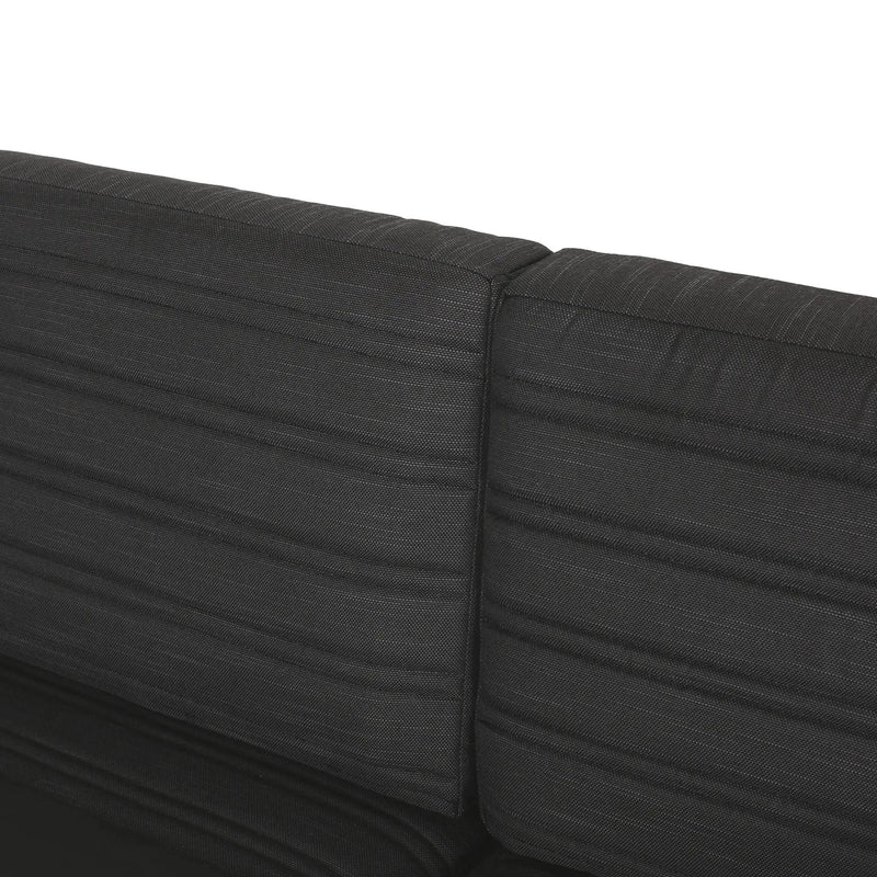 Giovanna 3-Seater Sofa with Aluminum Frame and Water-Repellent Cushions - Black by HouseOfZazla