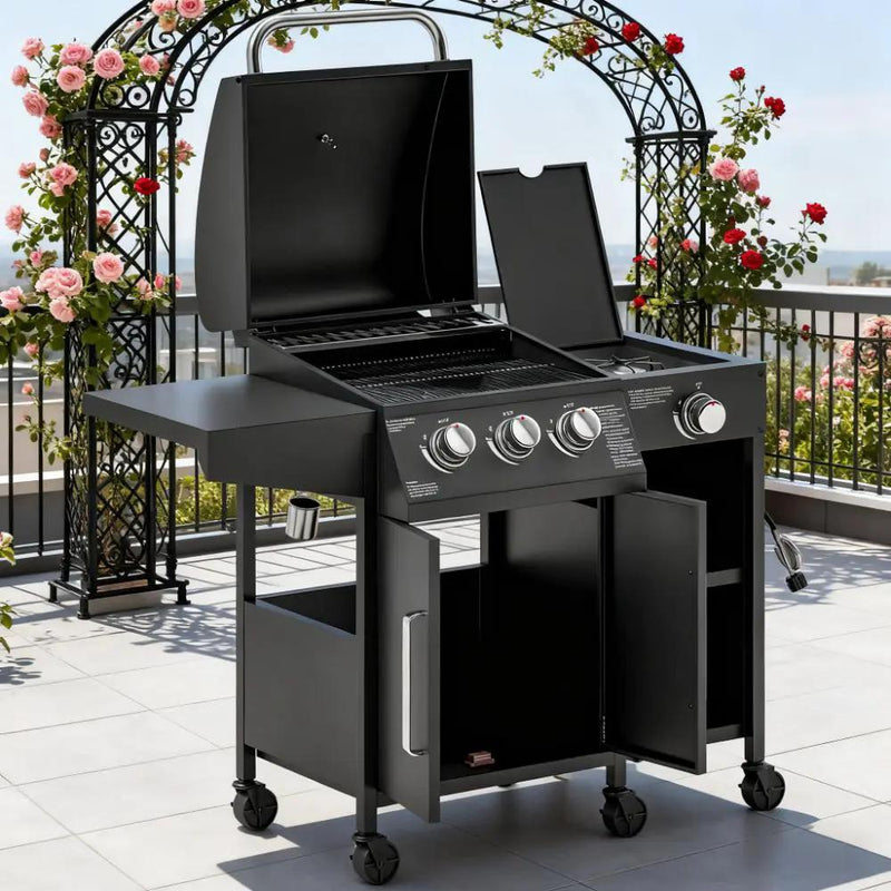 Barbecue Grill Gas Grill with Side Burner by HouseOfZazla